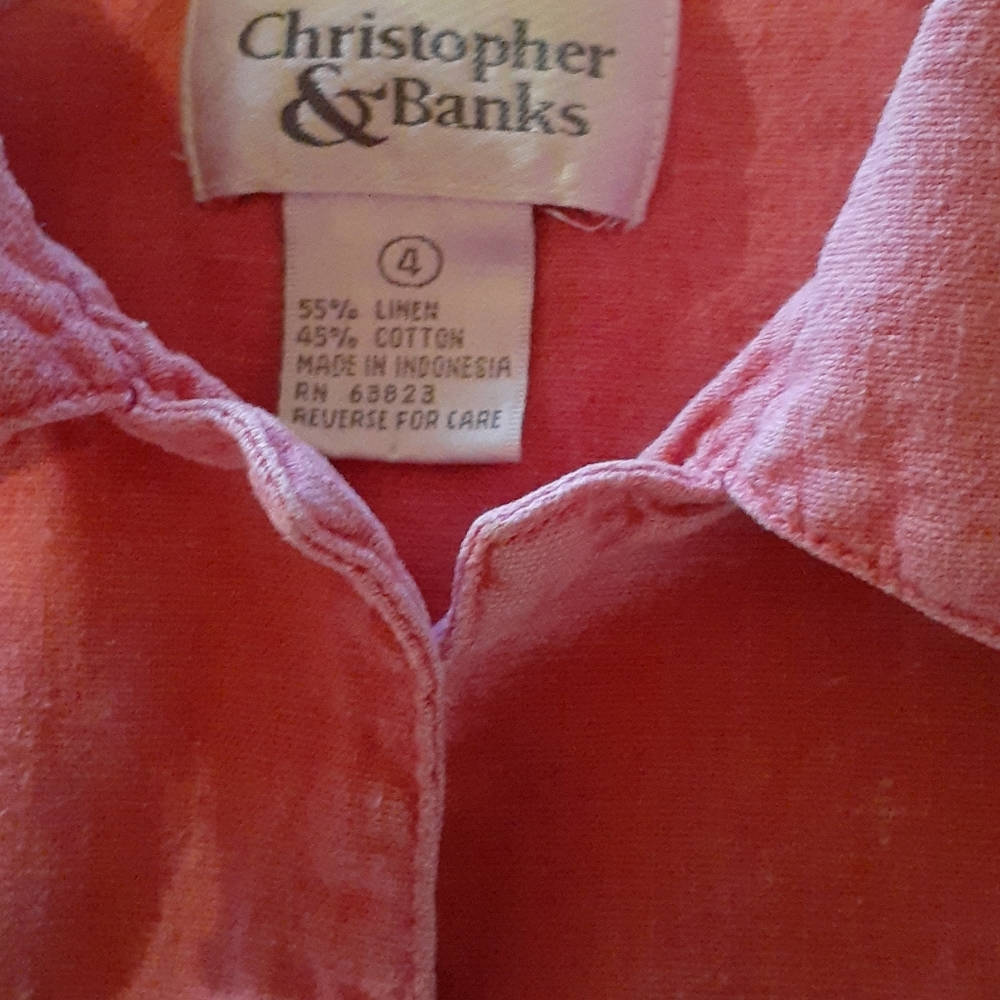 Pink linen blouse